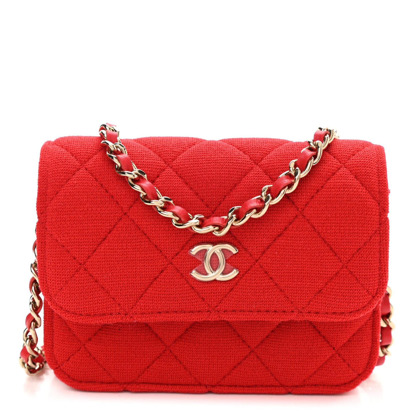 Jersey Quilted Micro Mini Flap Red