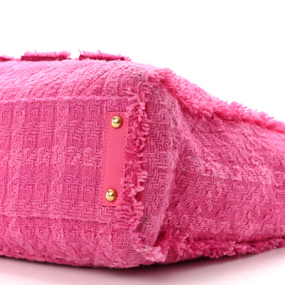 Chanel Wool Tweed Large Zipped Shopping Tote Pink 10 of 10
