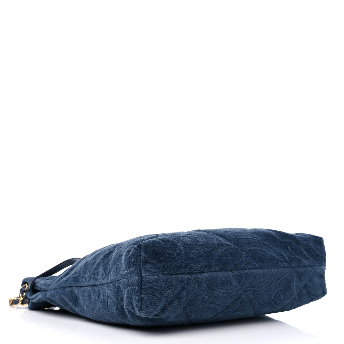 Velvet Camellia Quilted Small Chanel 22 Dark Blue
