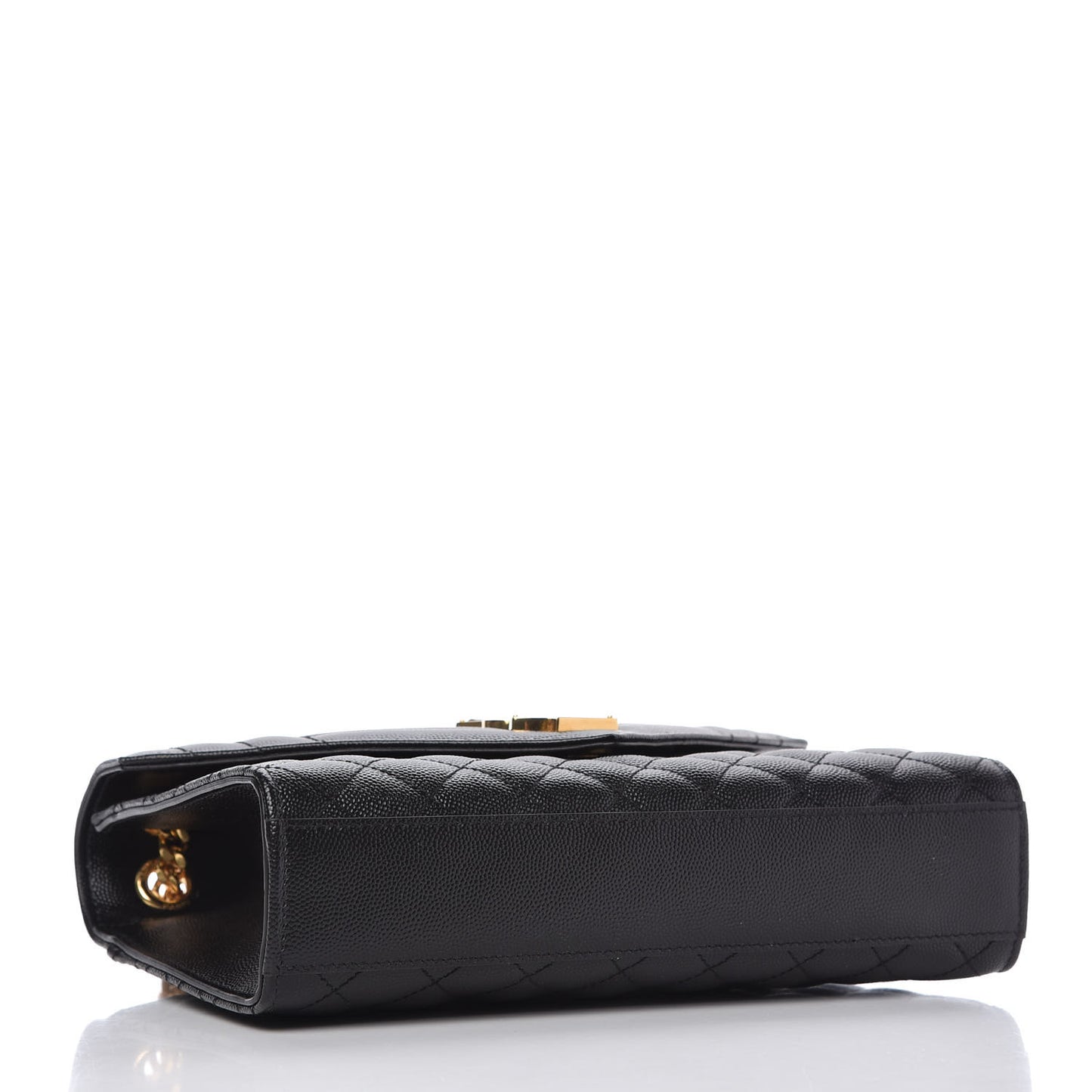 Grain De Poudre Textured Mixed Matelasse Triquilt Medium Monogram Satchel Black