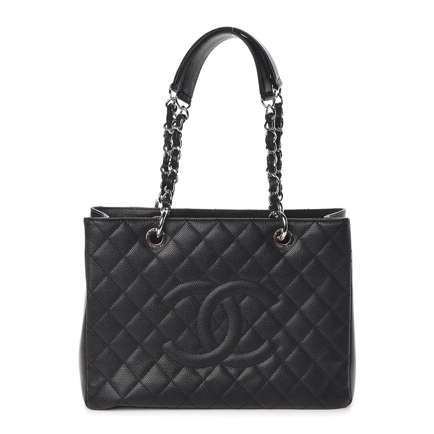 Caviar Quilted Grand Shopping Tote GST Black