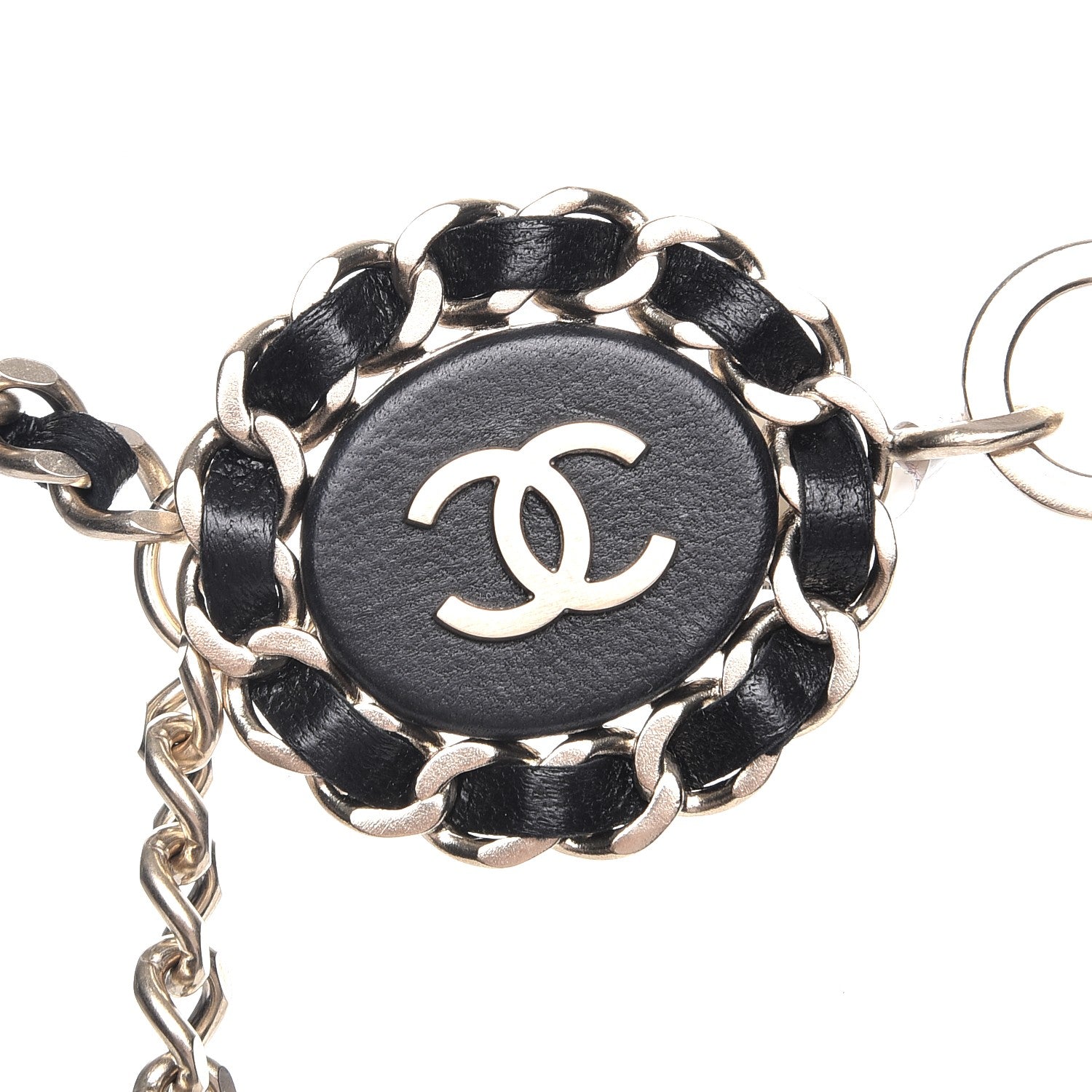 Chanel Lambskin Chain CC Fancy Belt 90 Black Gold 4 of 8
