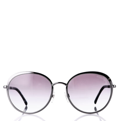 Chanel Round Spring Sunglasses 4206 Black Silver 2 of 7