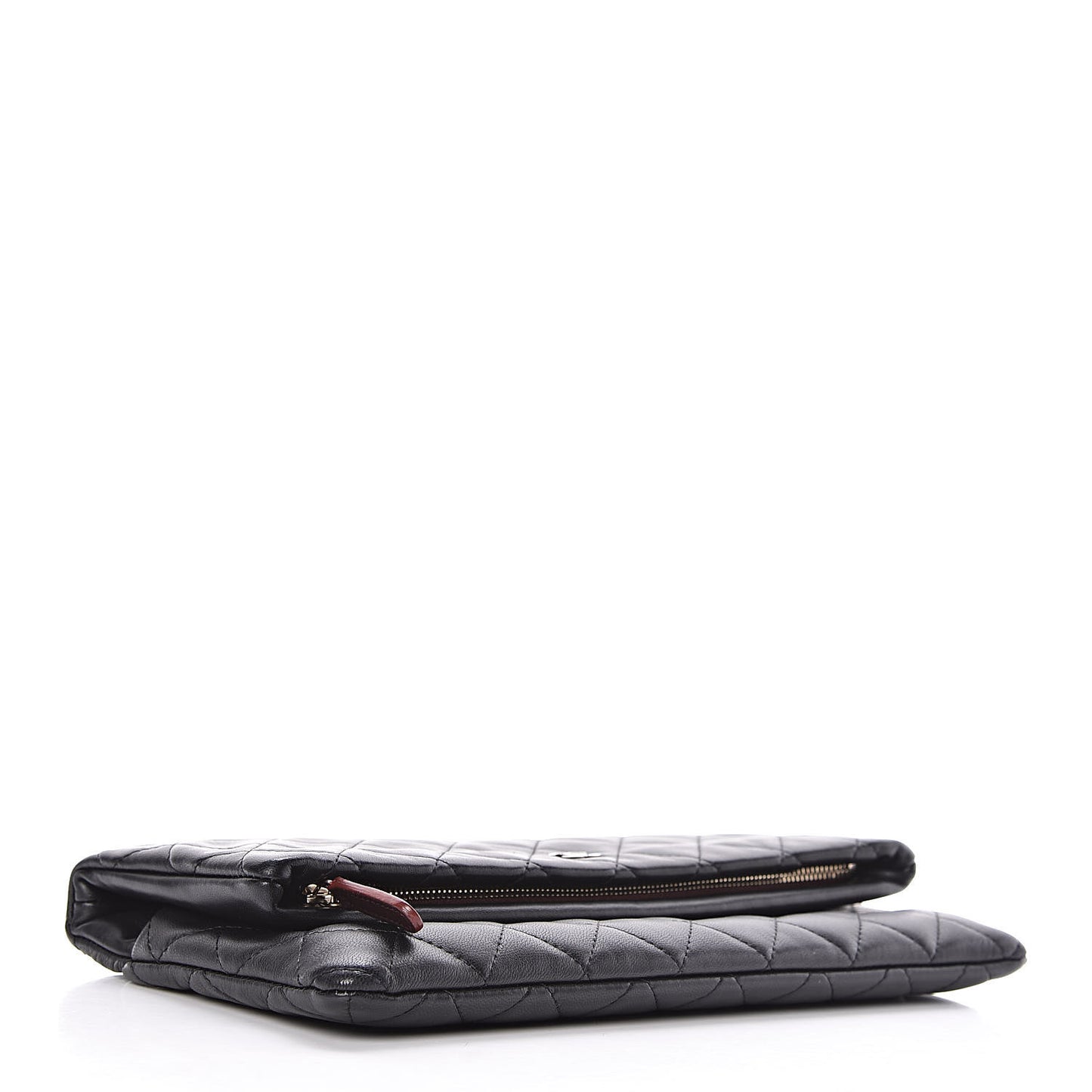 Lambskin Quilted CC Beauty Clutch Black