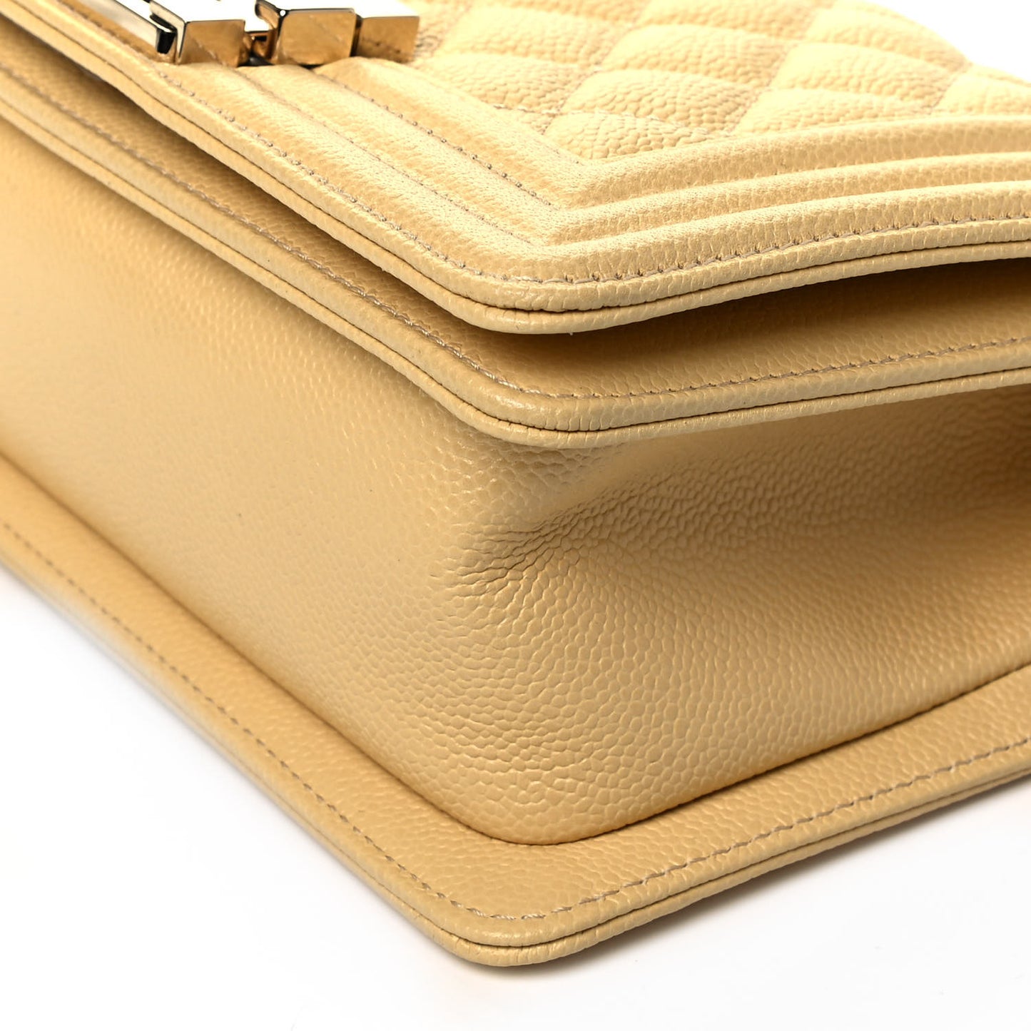 Caviar Quilted Small Boy Flap Yellow