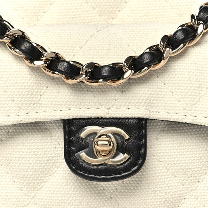 Chanel Canvas Calfskin Tennis Racket Clutch With Chain White Black 7 of 11