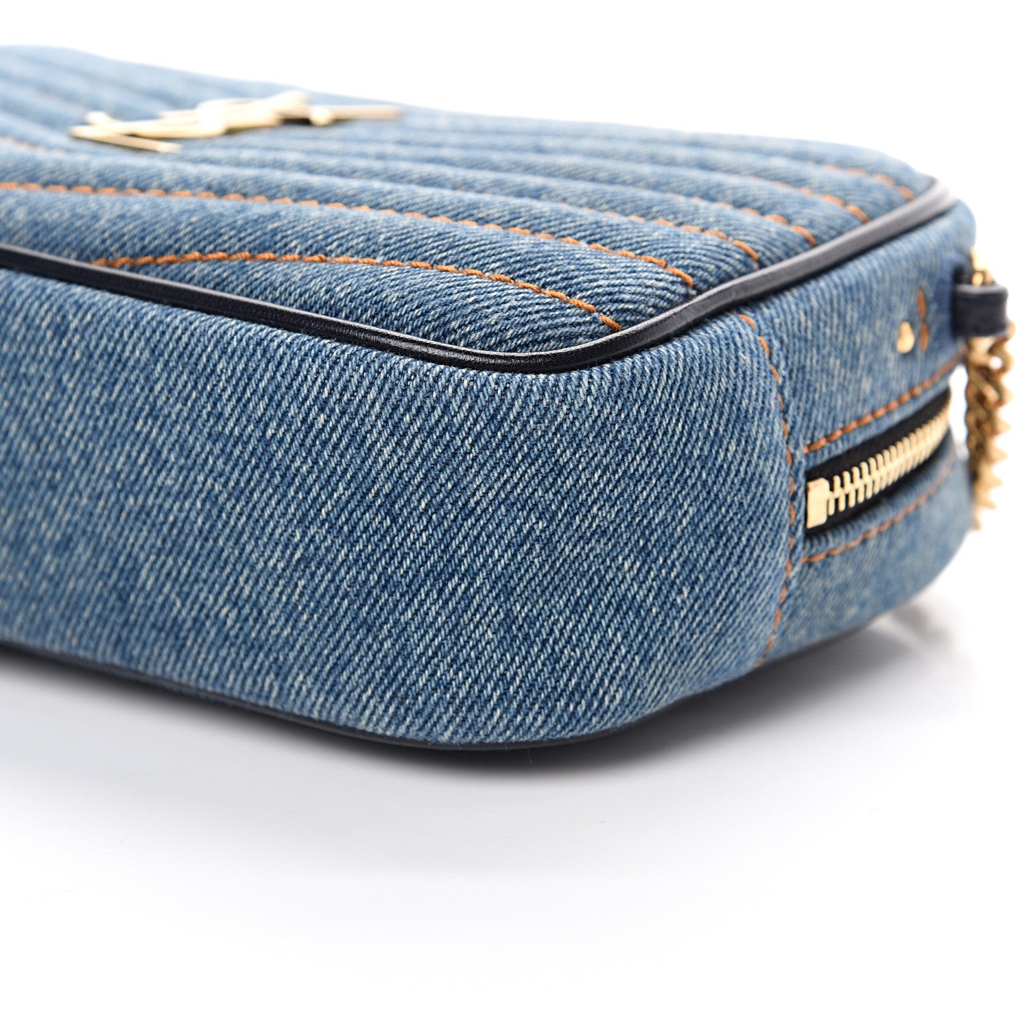 Saint Laurent Denim Matelasse Monogram Mini Lou Camera Bag California Blue 9 of 9