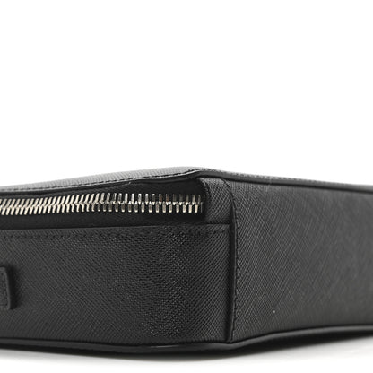 Prada Saffiano Travel Small Brique Crossbody Bag Black 8 of 9