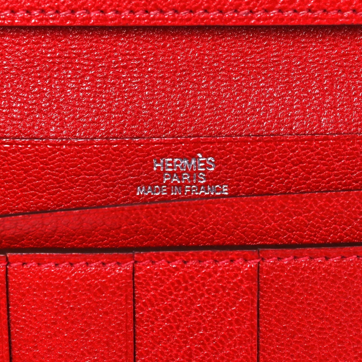 Hermes Chevre Mysore Bearn Gusset Wallet Rouge Garance 6 of 7