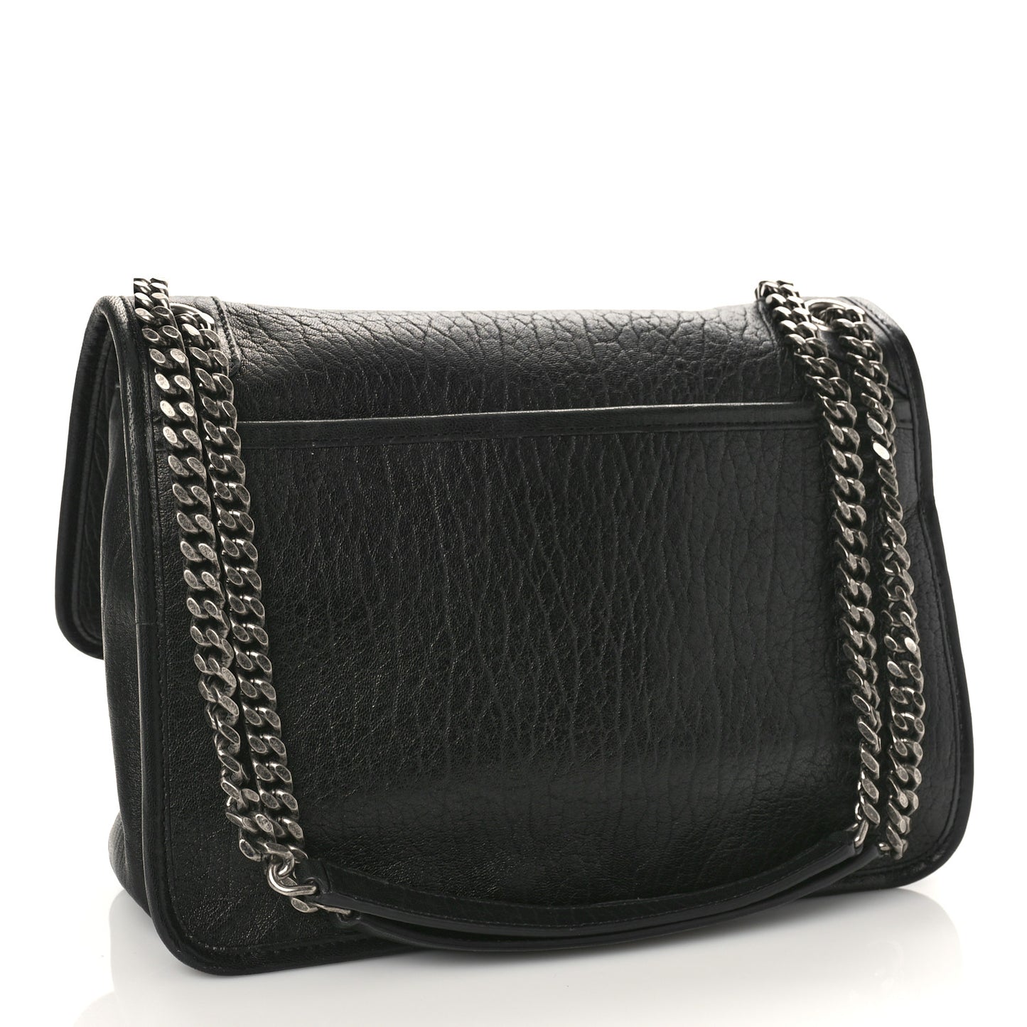 Grained Lambskin Monogram Medium Niki Chain Satchel Black