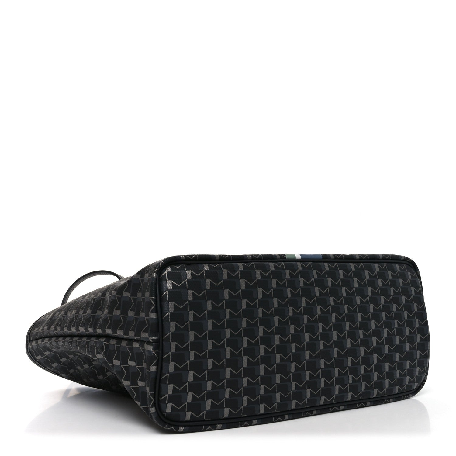 Moynat Grained Calfskin Canvas 1920 Oh! Tote Ruban PM Carbon Silver 4 of 10