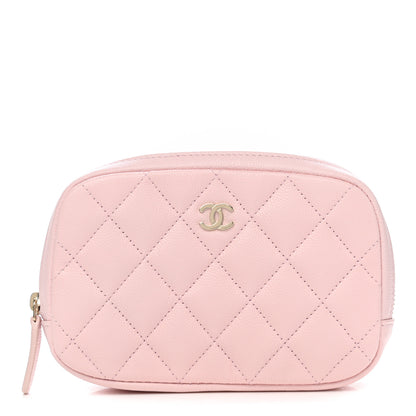Chanel Caviar Quilted Small Curvy Pouch Cosmetic Case Light Pink 1 of 8