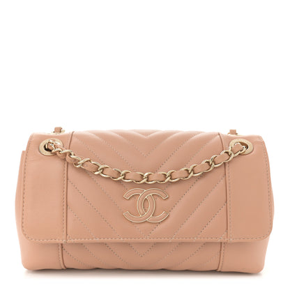 Chanel Calfskin Quilted Small Daily Chevron Flap Beige 1 of 14