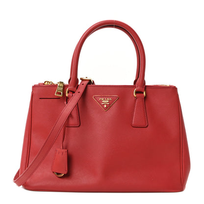 Prada Saffiano Small Galleria Double Zip Tote Fuoco 1 of 10