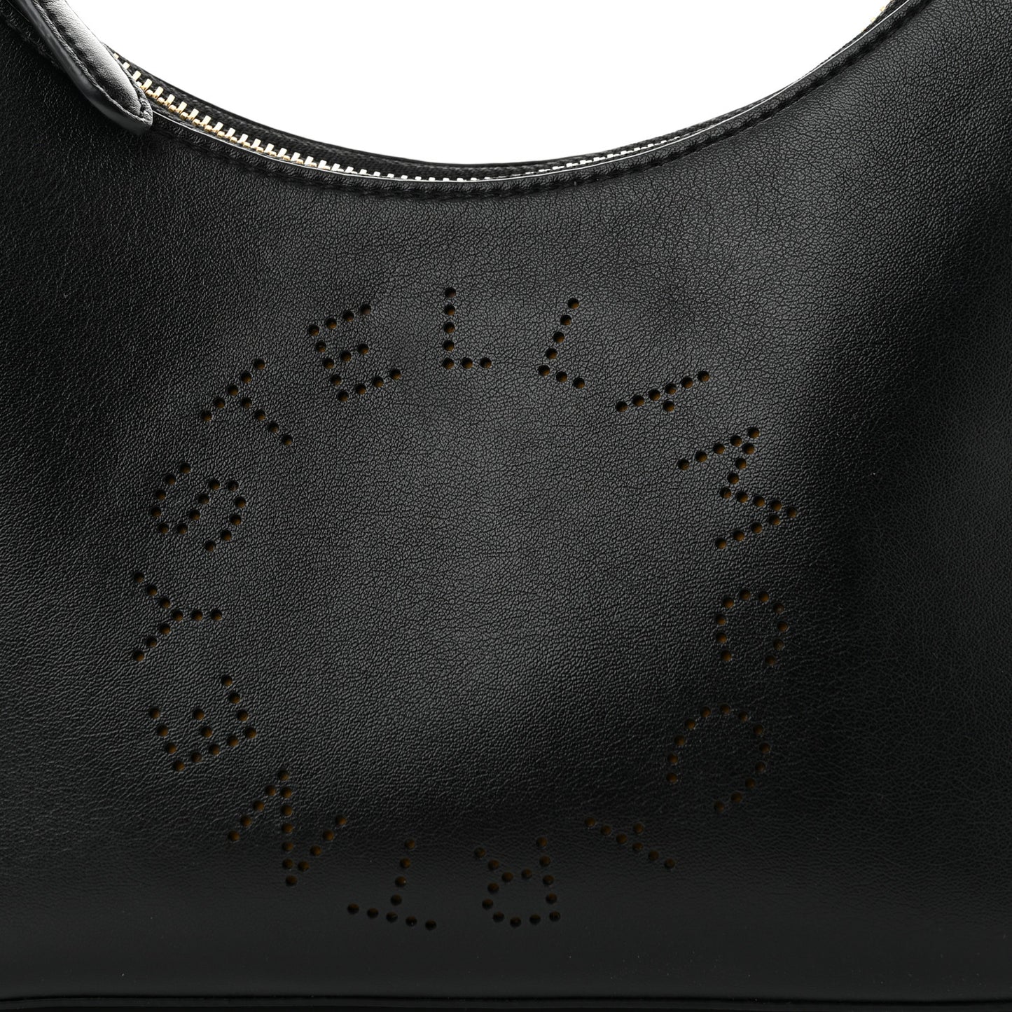 Eco Alter Nappa Perforated Logo Small Shoulder Bag Black