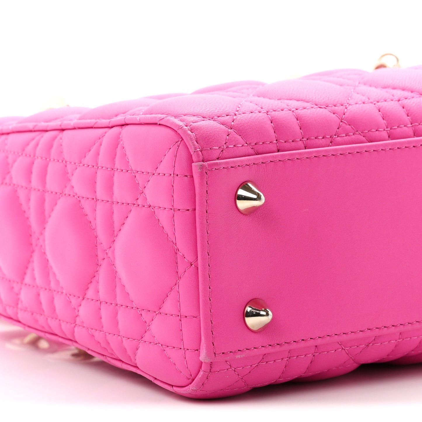 Lambskin Cannage Small My ABCDior Lady Dior Fuchsia