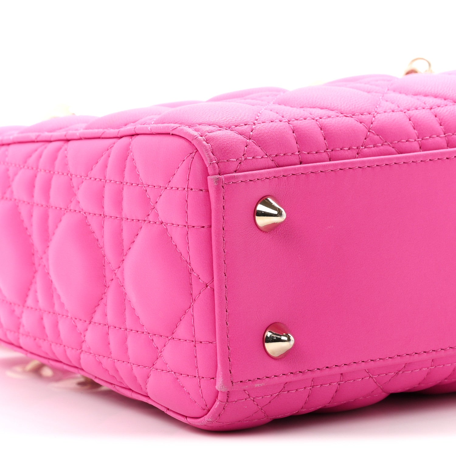 Christian Dior Lambskin Cannage Small My ABCDior Lady Dior Fuchsia 9 of 11