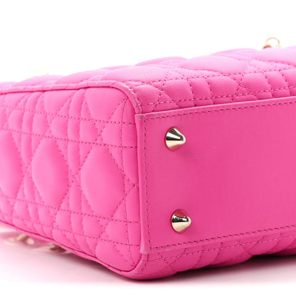 Christian Dior Lambskin Cannage Small My ABCDior Lady Dior Fuchsia 9 of 11