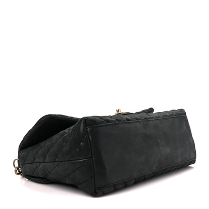 Chanel Iridescent Calfskin Surpique Chevron Large Flap Black 4 of 12