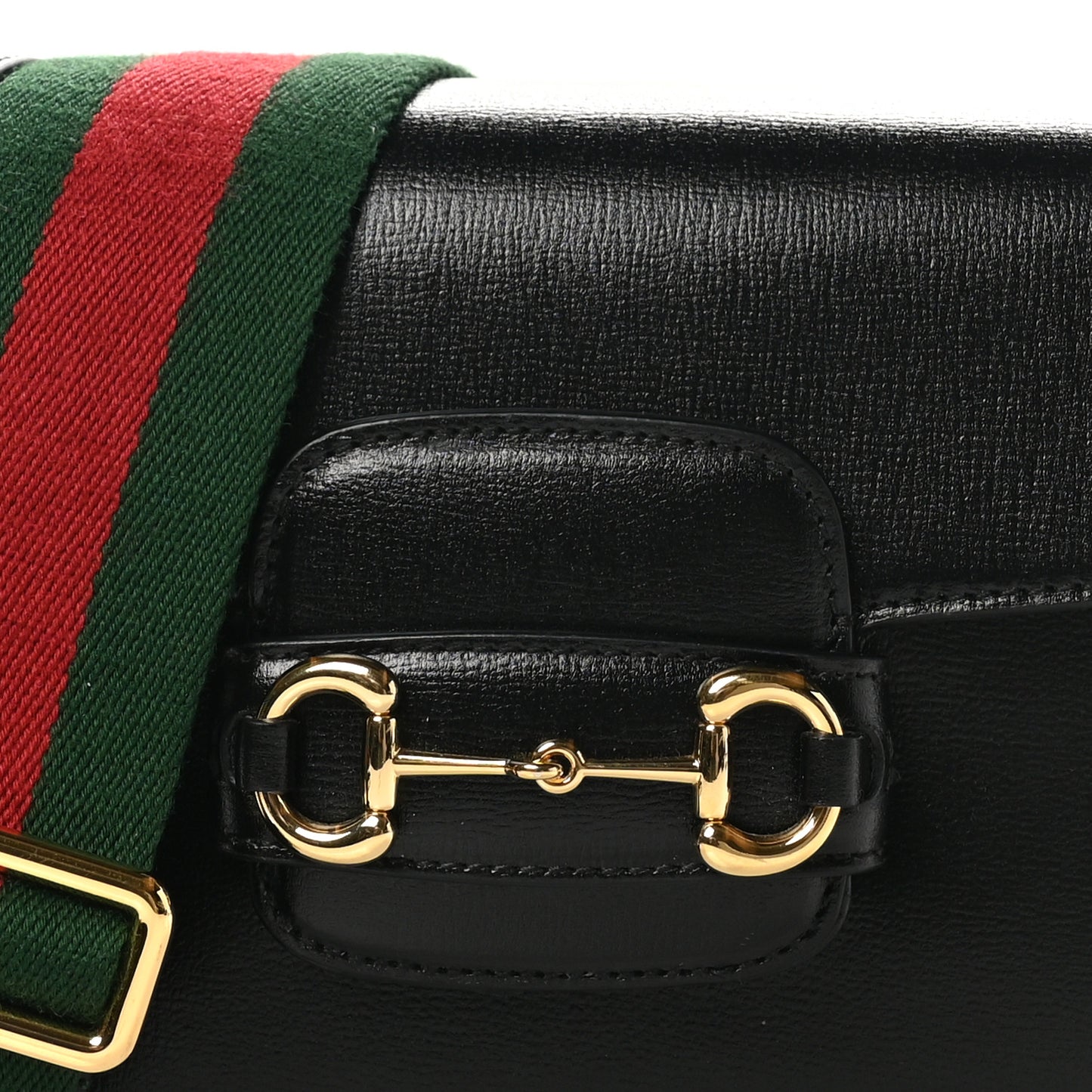 Azalea Calfskin Web Mini Horsebit 1955 Shoulder Bag Black