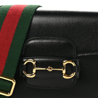 Gucci Azalea Calfskin Web Mini Horsebit 1955 Shoulder Bag Black 8 of 10