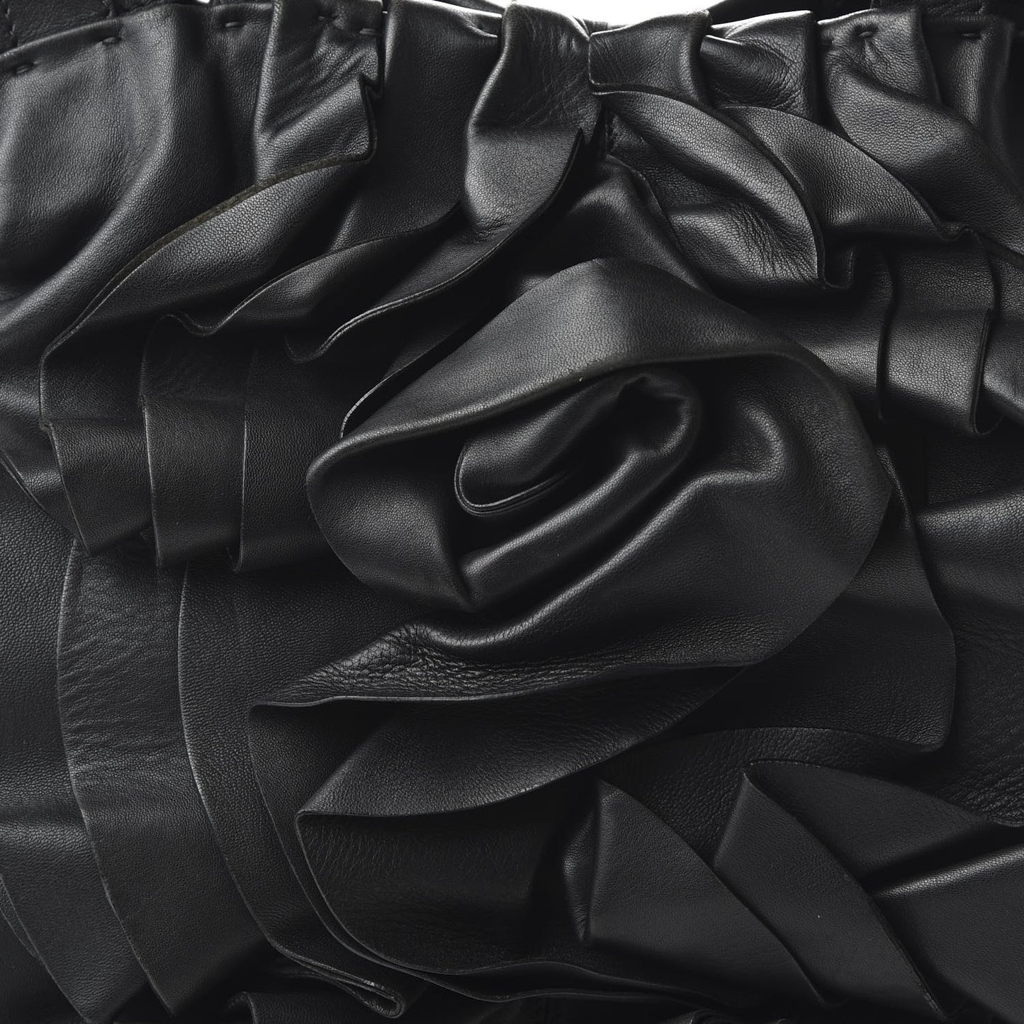 Nappa Pleated Tote Black
