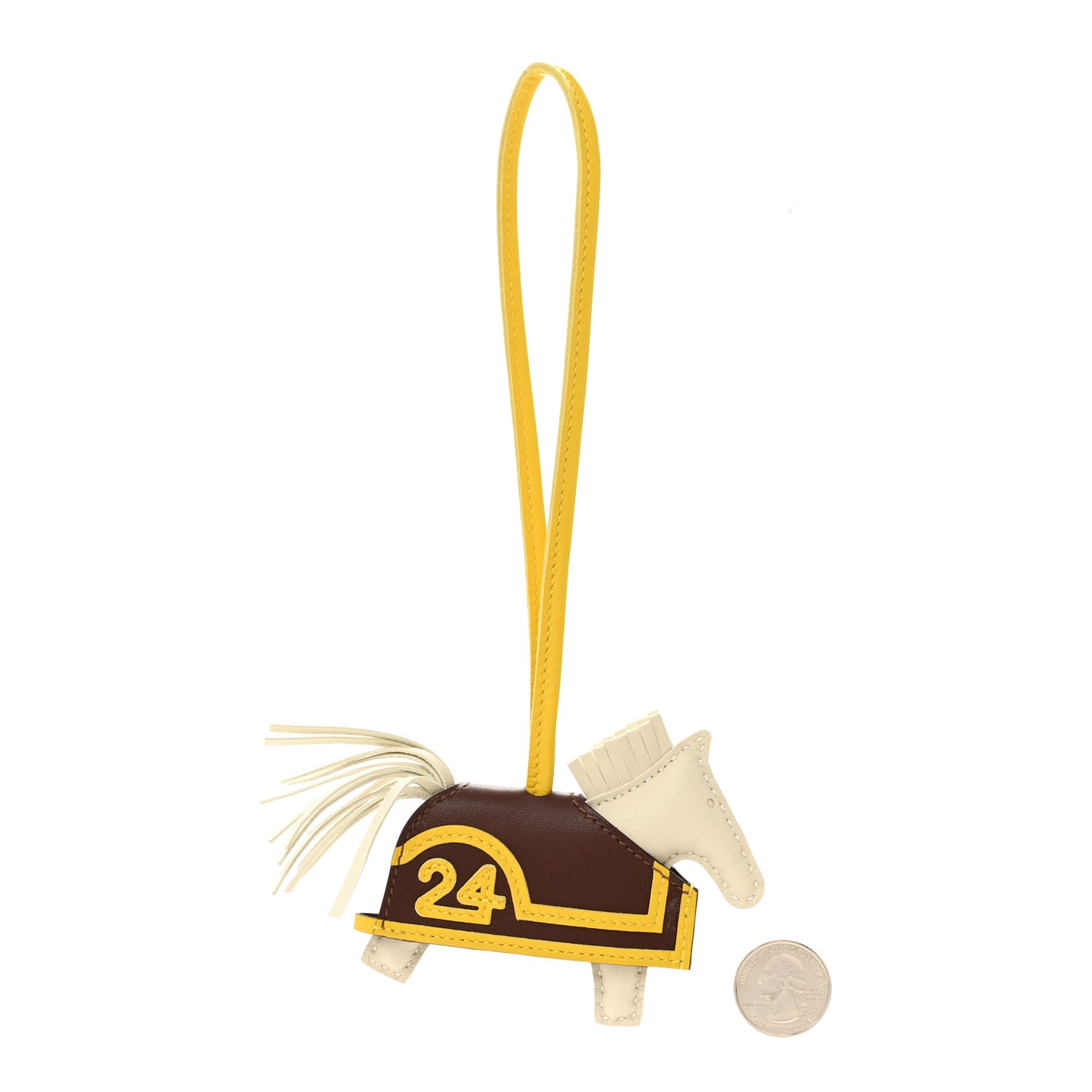 Milo Lambskin Grigri Rodeo Robeo 24 Bag Charm PM Craie Terre Jaune De Naples