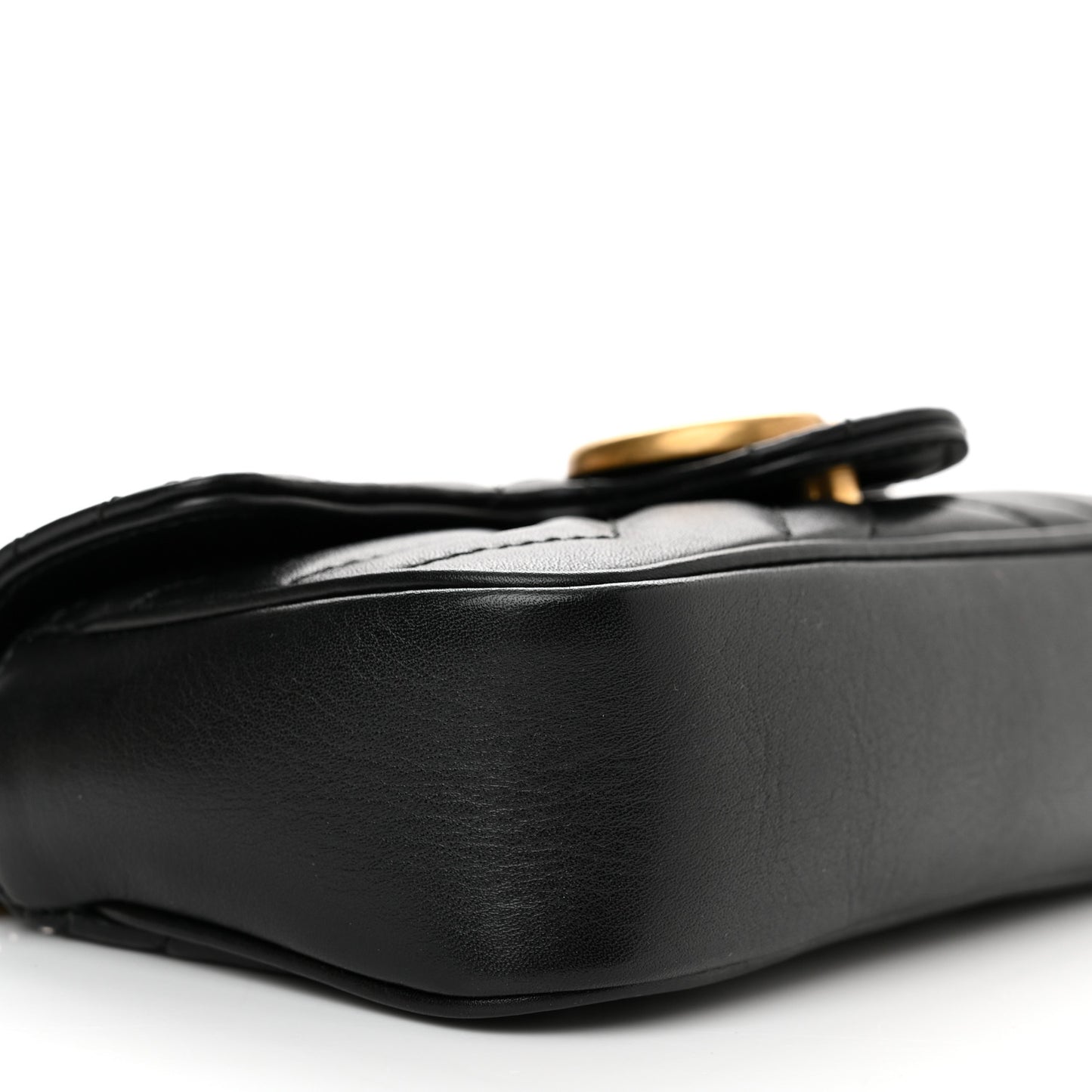 Calfskin Matelasse Super Mini GG Marmont Shoulder Bag Black