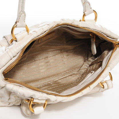 Prada Nappa Gaufre Shopping Satchel White 6 of 10