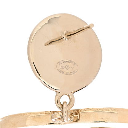 Chanel Pearl Enamel CC Drop Earrings Black 4 of 5