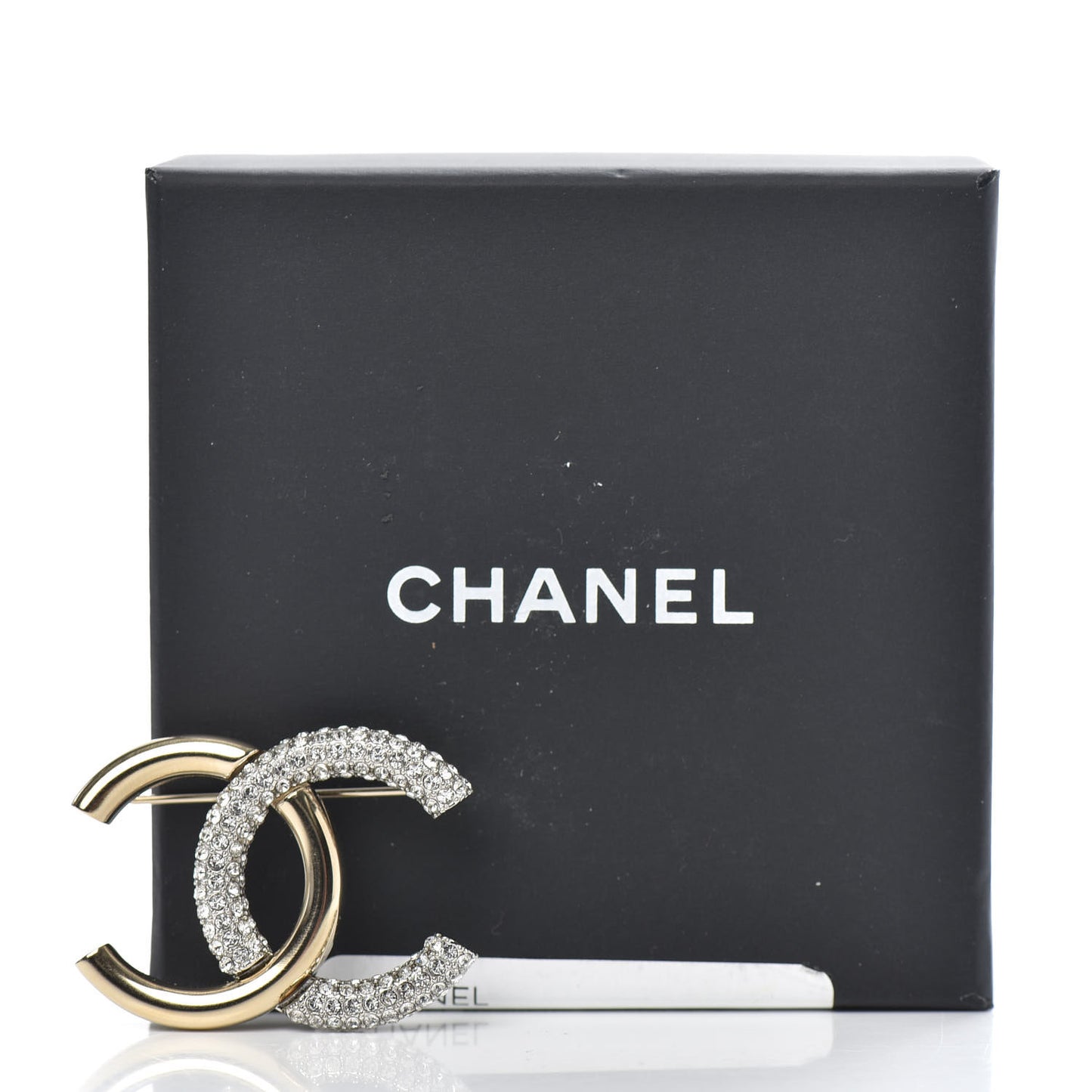 Crystal CC Brooch Light Gold