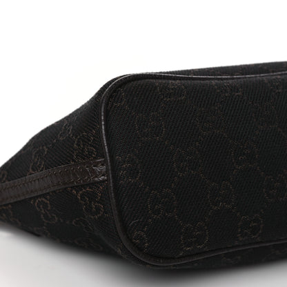 Gucci Denim Monogram Boat Pochette Dark Brown 9 of 13