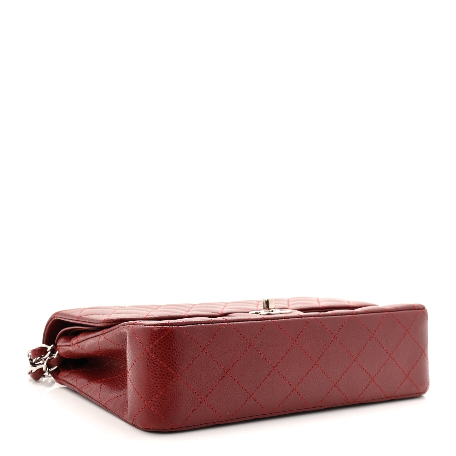 Chanel Caviar Quilted Medium Double Flap Burgundy 4 of 10