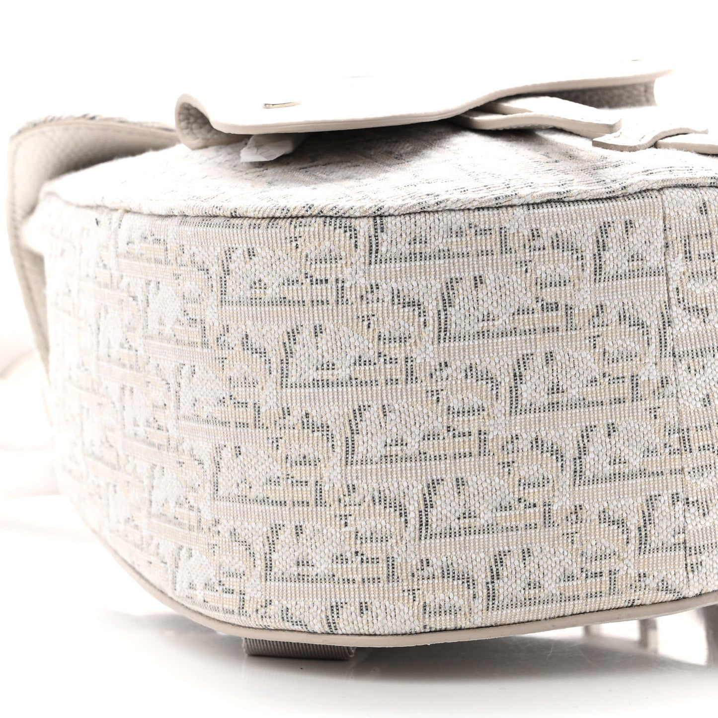 HOMME Oblique Jacquard Calfskin Mini Saddle Backpack Beige