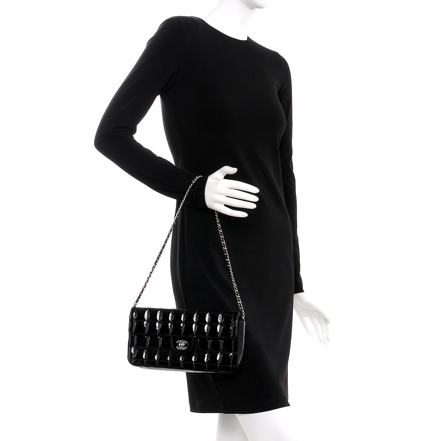 Chanel Patent East West Chocolate Bar Flap Black 2 of 12