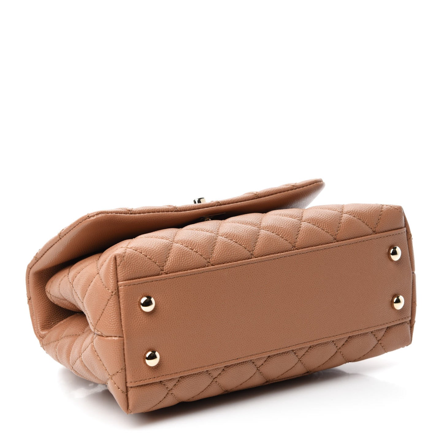 Caviar Quilted Lizard Embossed Mini Coco Handle Flap Brown