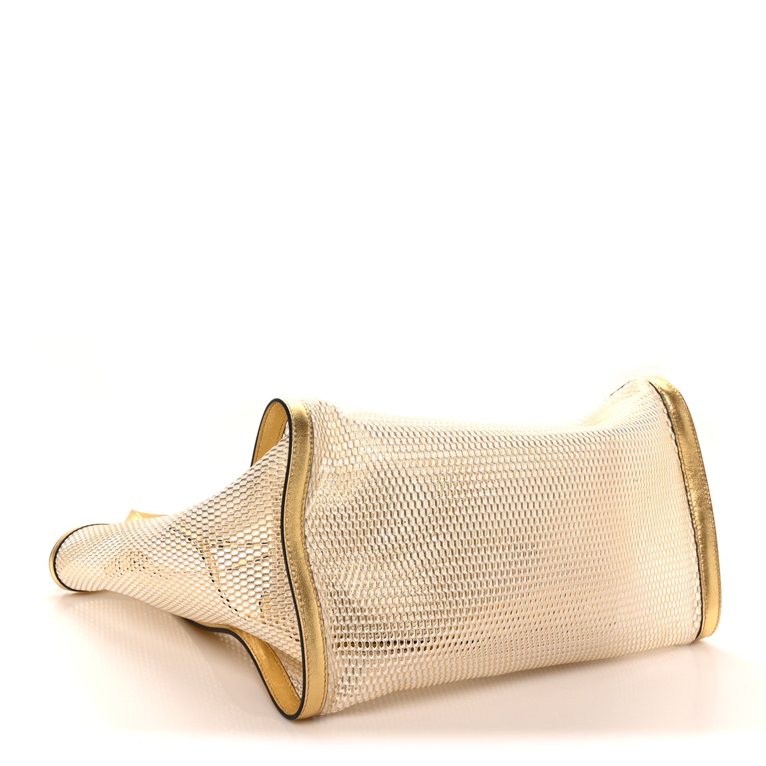 Tom Ford Metallic Mesh Calfskin Trim Tote Gold 5 of 10