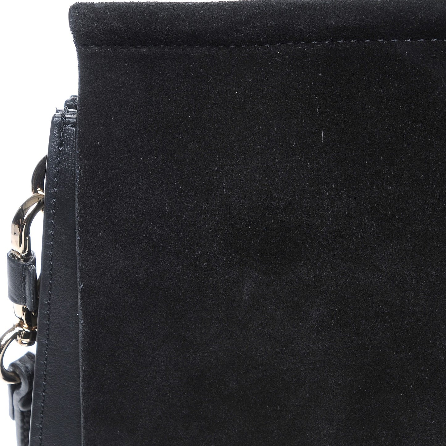 Suede Calfskin Medium Faye Shoulder Bag Black