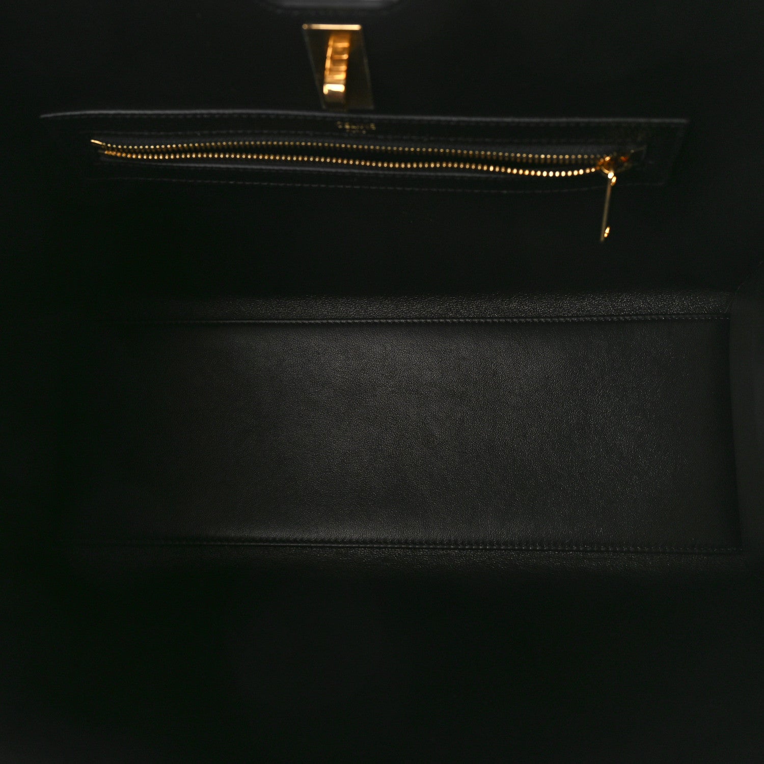 Celine Grained Calfskin Cabas 16 Bag Black 5 of 8