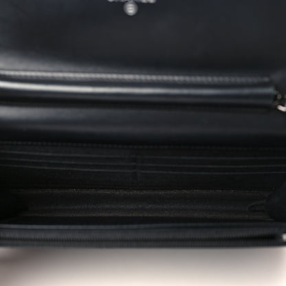 Chanel Glazed Aged Calfskin Reissue Wallet On Chain WOC Black 4 of 9