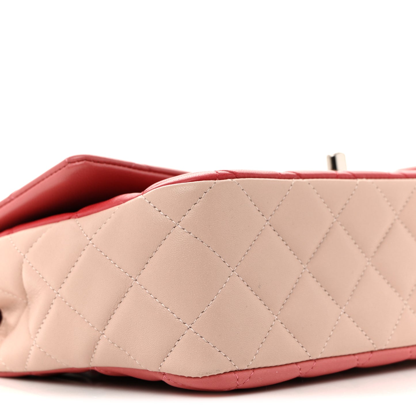 Lambskin Quilted Tri-Color Medium Valentine Charms Single Flap Pink