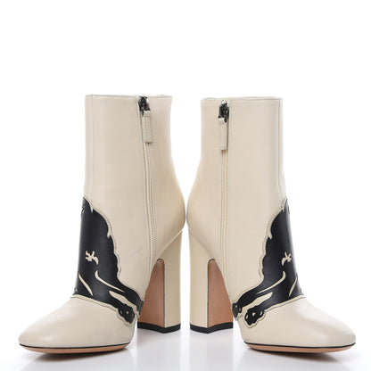 Valentino Garavani Calfskin Panther 110mm Ankle Boots 36 Light Ivory 5 of 13