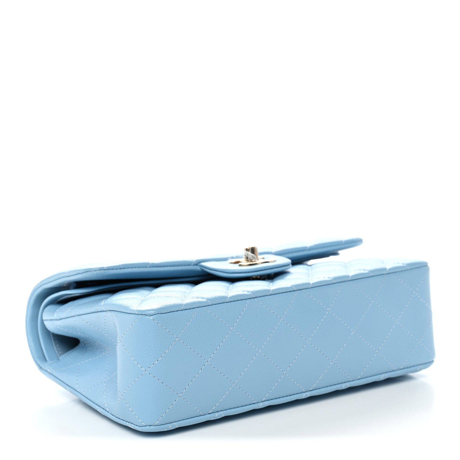 Chanel Caviar Quilted Small Double Flap Light Blue 4 of 11