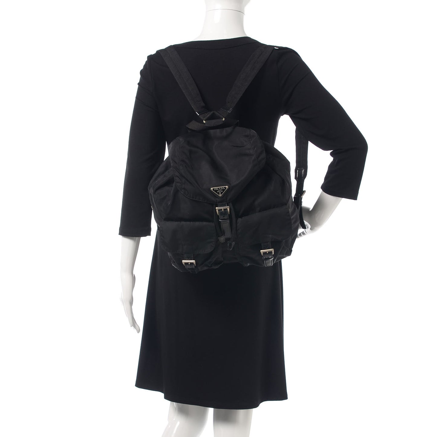 Nylon Vela Medium Backpack Black