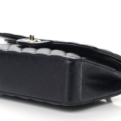 Chanel Caviar Quilted Medium Double Flap Navy 9 of 11