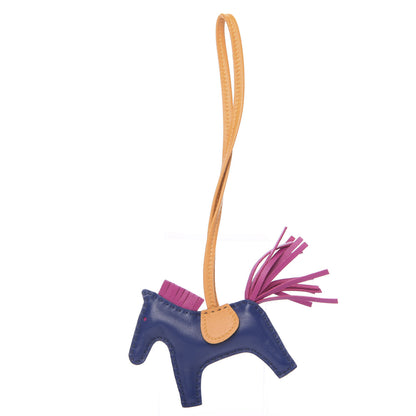 Hermes Milo Lambskin Grigri Rodeo Horse Bag Charm PM Bleu Saphir Rose Pourpre Bouton D'Or 1 of 4