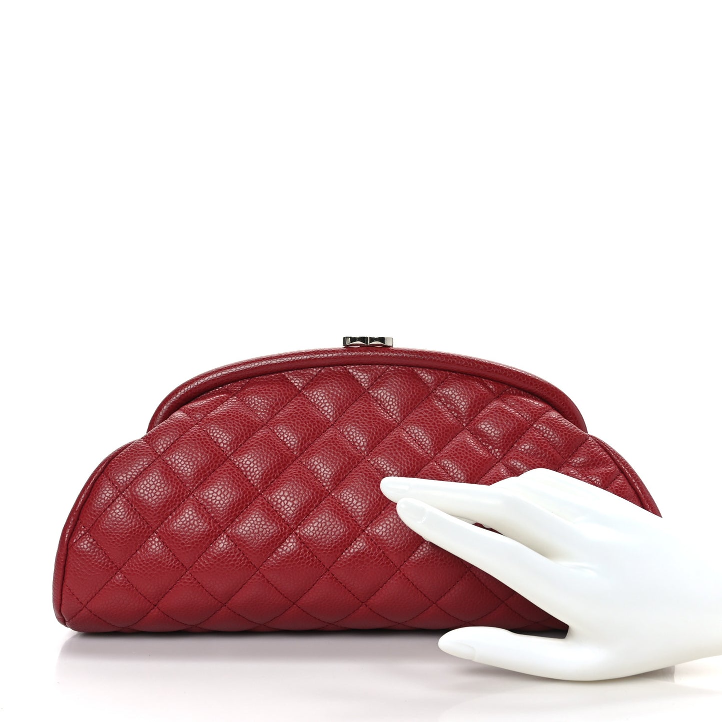 Caviar Quilted Timeless Clutch Red