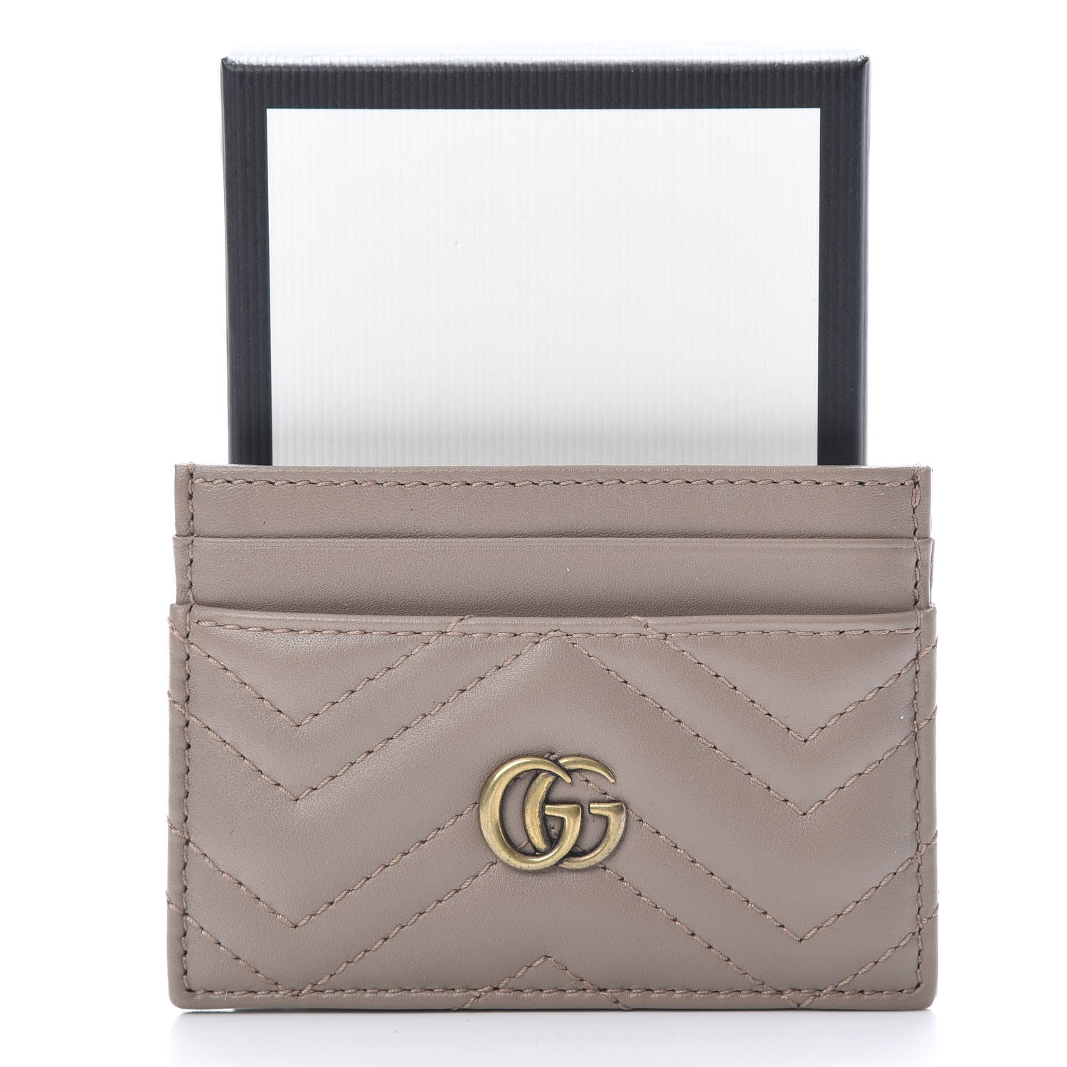 Gucci Calfskin Matelasse GG Marmont Card Holder Porcelain Rose 7 of 7