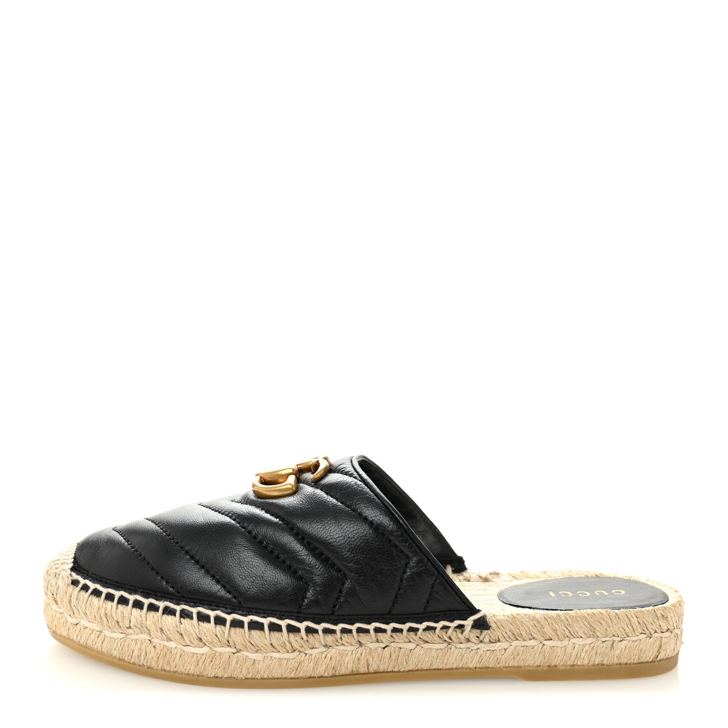 Nappa Matelasse GG Marmont Espadrille Slippers 36 Black