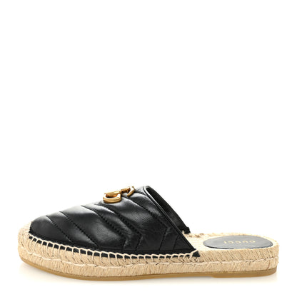Gucci Nappa Matelasse GG Marmont Espadrille Slippers 36 Black 1 of 10